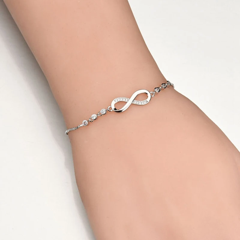 

Round shining zircon pendant bracelet '8' Word bracelet for wholesale form 50 pcs