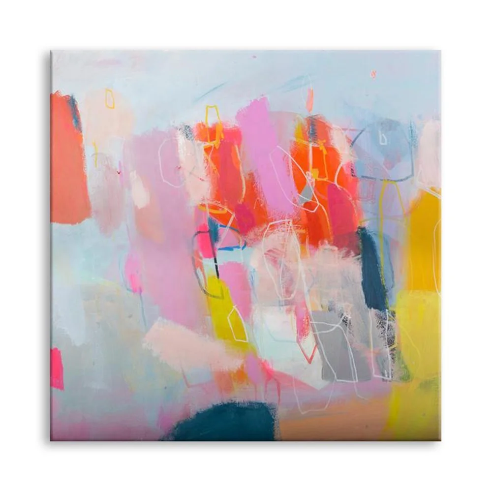 

Large Abstract Oil Painting Pink White Wall Art Abstract Painting For Living Room