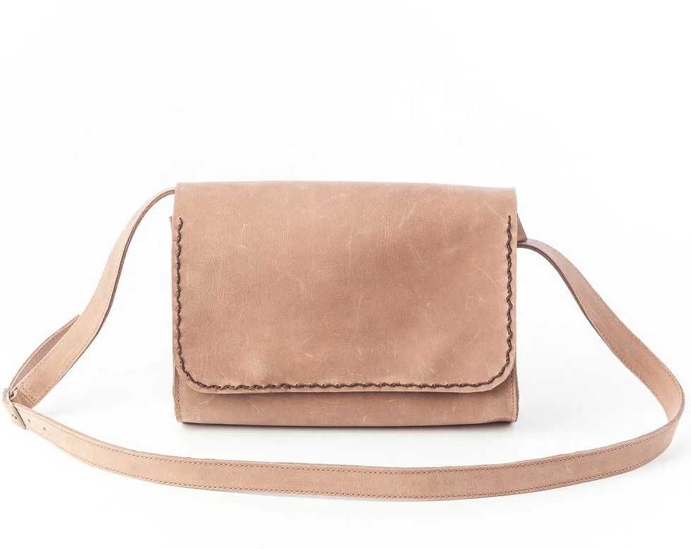 Handmade Minimalist Crossbody High design Leather Messenger Bag MKL - 931