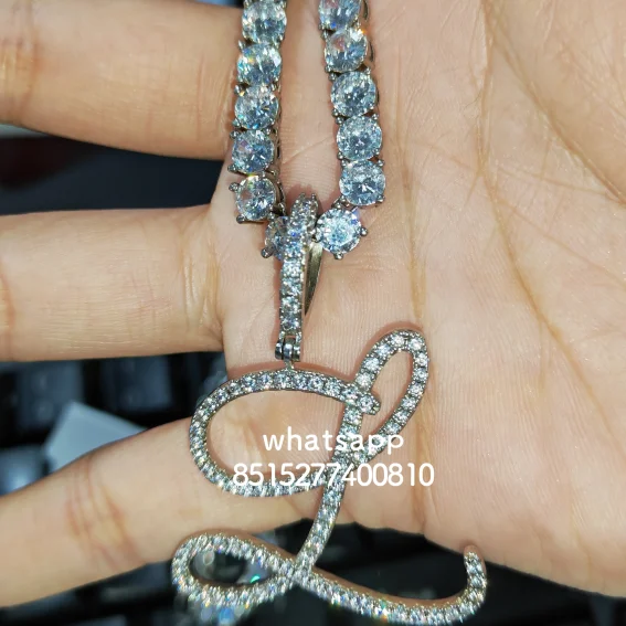 

2020 most sold bling chains initial diamond necklaces