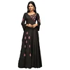 Dazzling Black Colour Embroidered Party Wear Gown