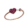 Romantic Gold Heart Ring with rubies and diamonds ring Handmade in Italy