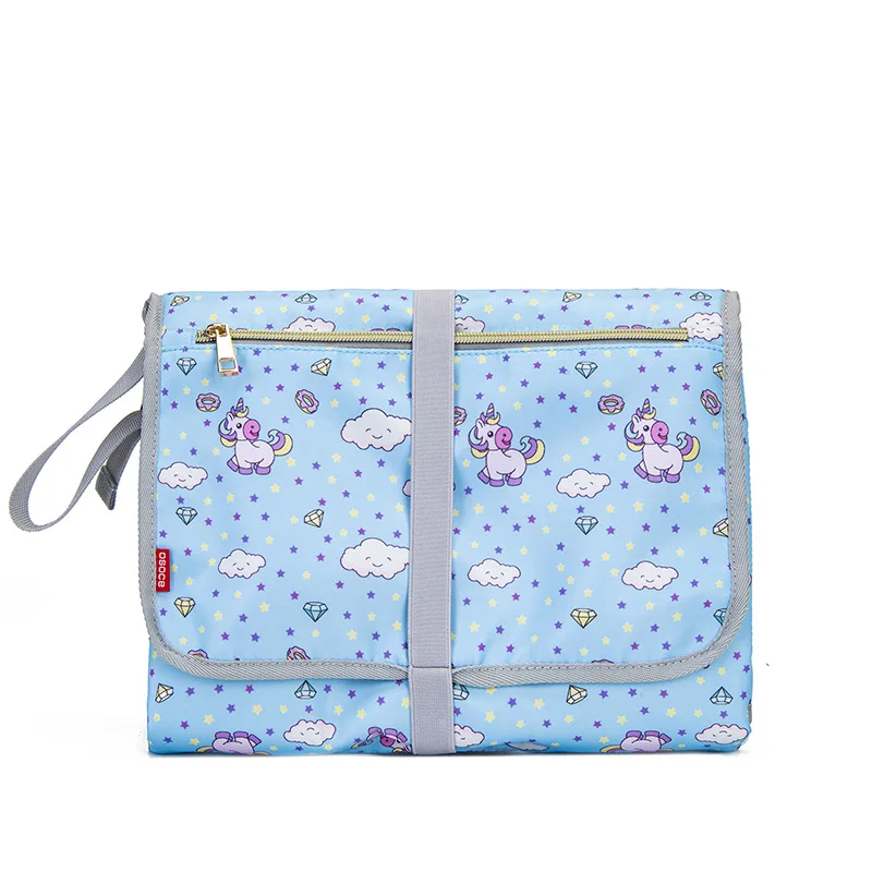 

Custom Blue Baby Diaper Changing Pad Portable Changing Clutch Mummy Bag Pad Travel Diaper Bag With Changing Mat