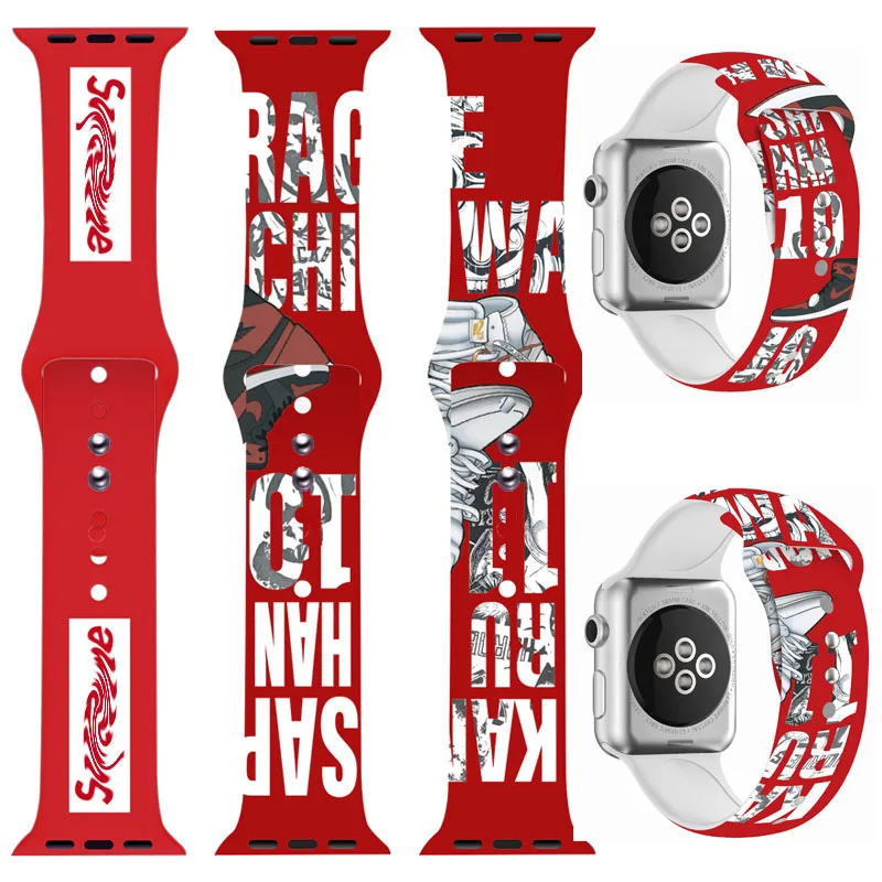 

New Designer For Apple Watch Band For Apple Watch Strap Silicone Sport Smart Watch Band Accessories 38mm 42mm 40mm 42mm, Multi colors