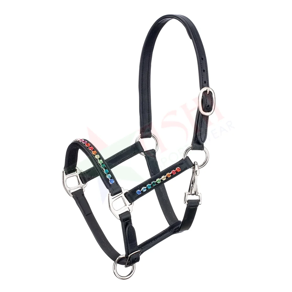 Wholesale Adjustable Leather Horse Halter Padded Leather Horse Halter