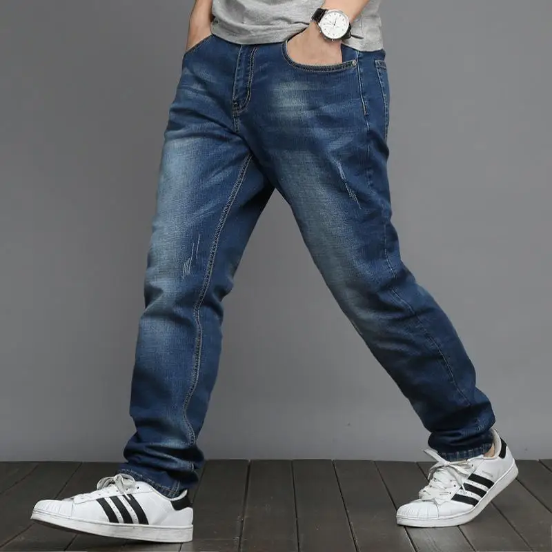 

Stretch Jeans Men 2021 Denim Mens Jean Homme 46 48 Plus Size Extra Large Loose Pants Blue Roupas Calca Masculina Modis Ropa