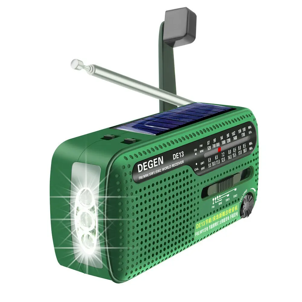 

Portable Solar Hand Crank Radio Emergency Solar Radio FM AM SW Alarm Portable Flashlight SOS For Camping Hiking Tent