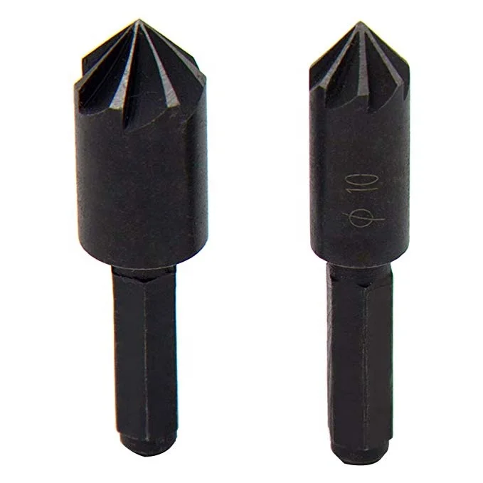 

2pc carbon steel seven - edge chamfering cutters drilling bit