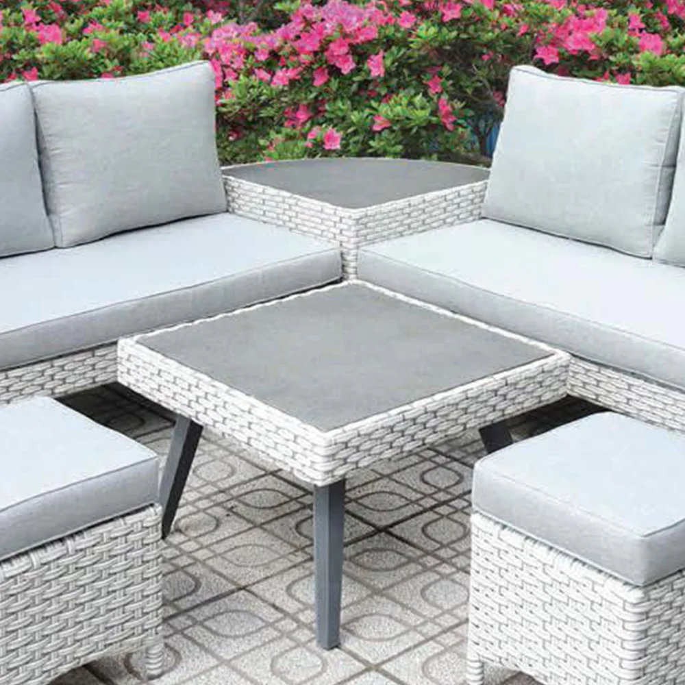 
OC039 - King 2 garden sofa set with 2 ottoman and 2 couple chair color light grey color highly recommend from Vietnam 