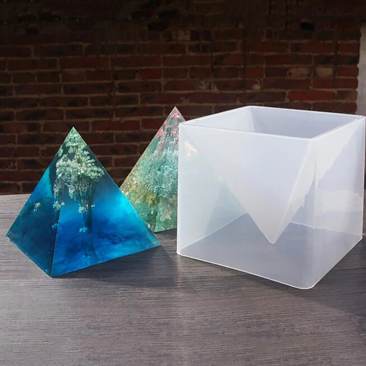 

R185 Big Clear Triangular Geometry Resin Epoxy Mould Extra Large Pyramid Silicone Mold for DIY Orgonite Orgone Pyramid, Stocked / cusomized