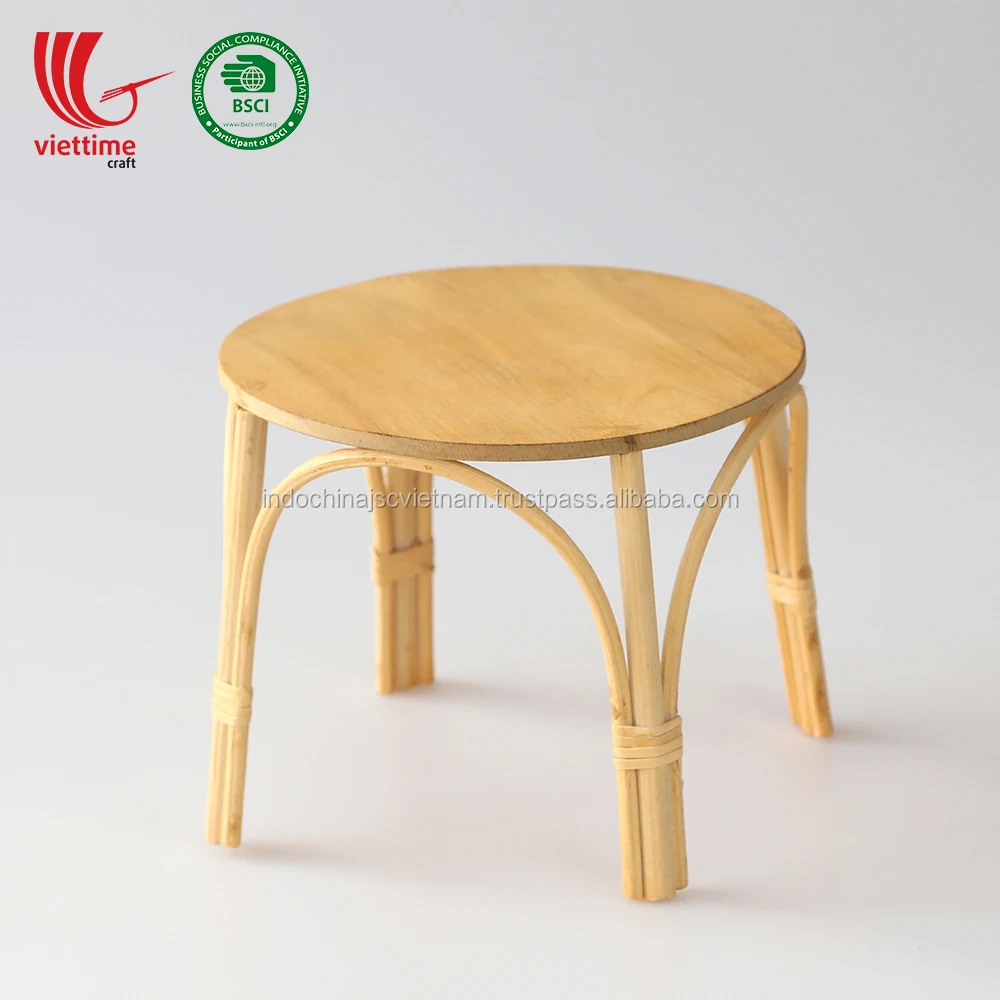 Modern Mini Rattan Table For Doll,Vietnamese Rattan Dolls Furniture