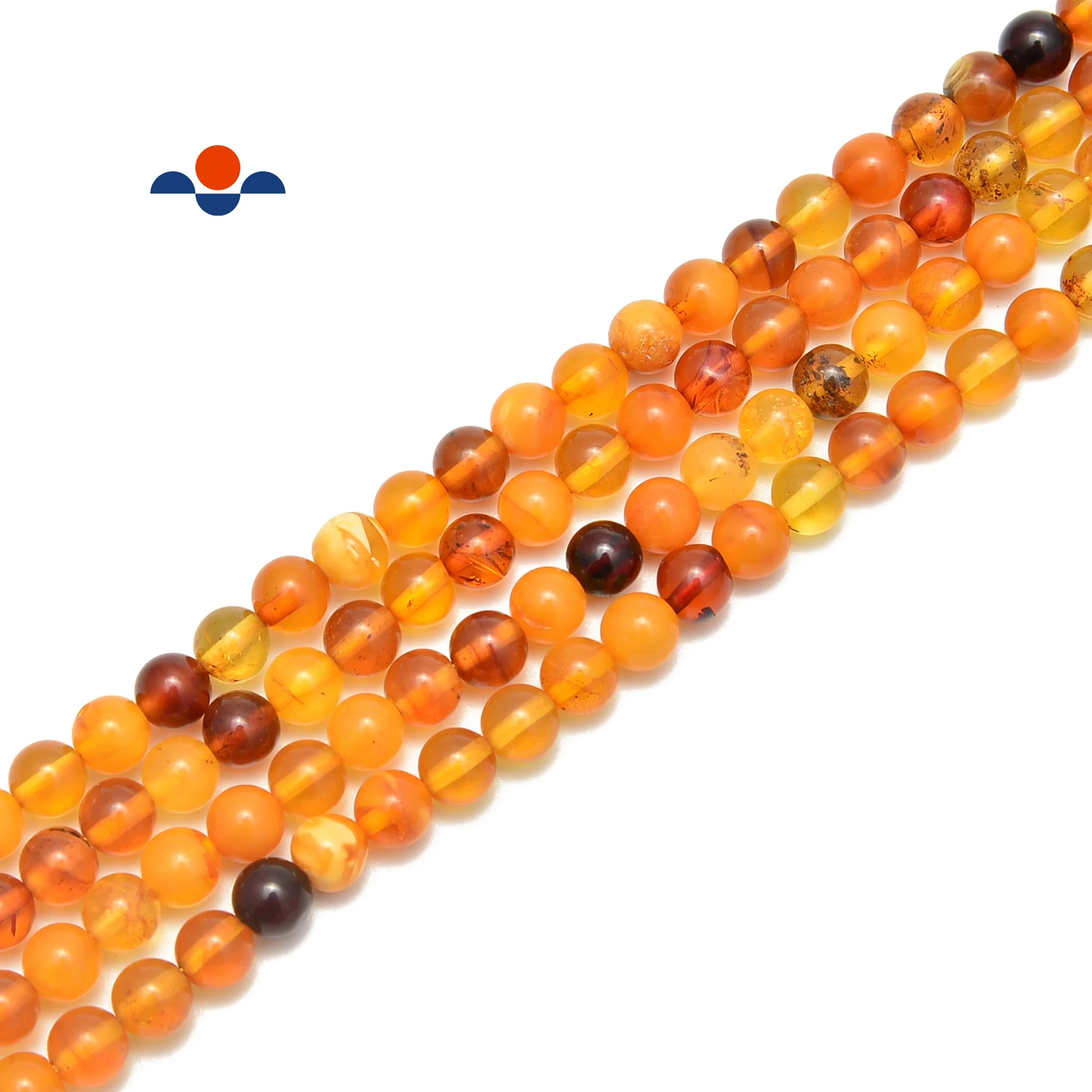 

Top Quality  Genuine Baltic Multimate Color Amber Smooth Round Gemstone Loose Beads for Jewelry Making