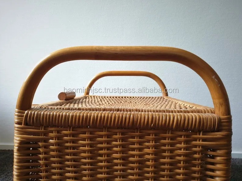 Handmade Rattan Storage Box,Vintage Storage Box,Rectangle Storage Box