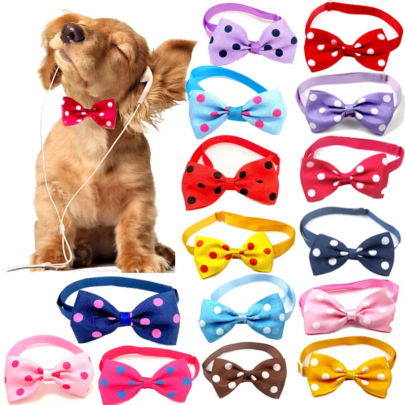 

Multicolored Cute Pet Tie Dot Pet Bow Dog Tie, Picture shows