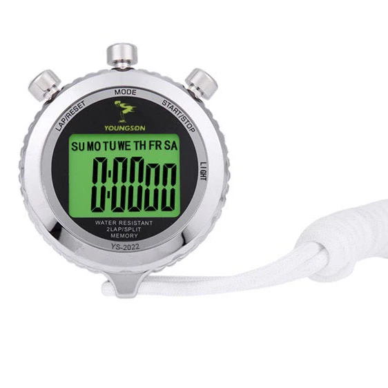 

Small Sliver Color Professional Handheld Chronograph Sports High Rating Stopwatch