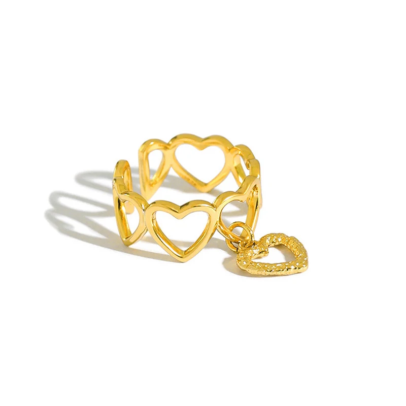 

H-R743 Sterling Silver 925 Jewelry Mall Minority Temperament Love Heart Sterling Silver 925 Female Ring
