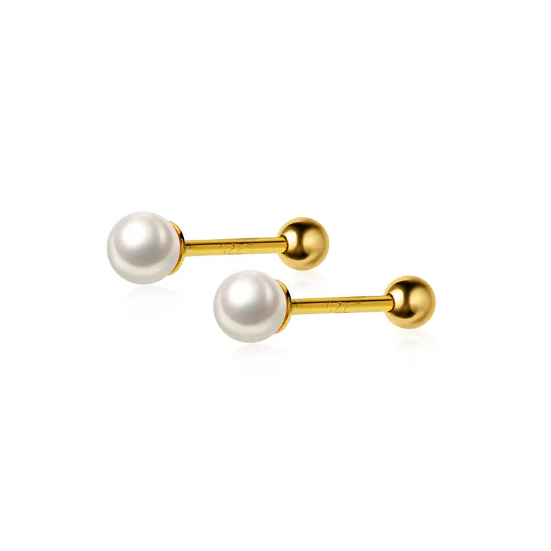 

E3489 Wholesale Jewelry 925 Sterling Silver Screw Pearl Ear Stud