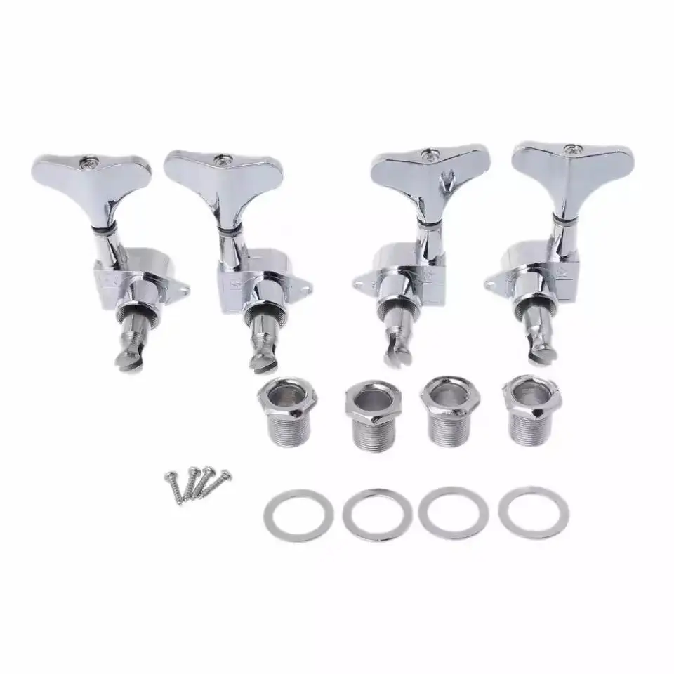 

4pcs per 1 set Black and Silver bass Tuning Pegs for guitarra Stringed Instruments Parts & Accessories wholesale, Black/silver