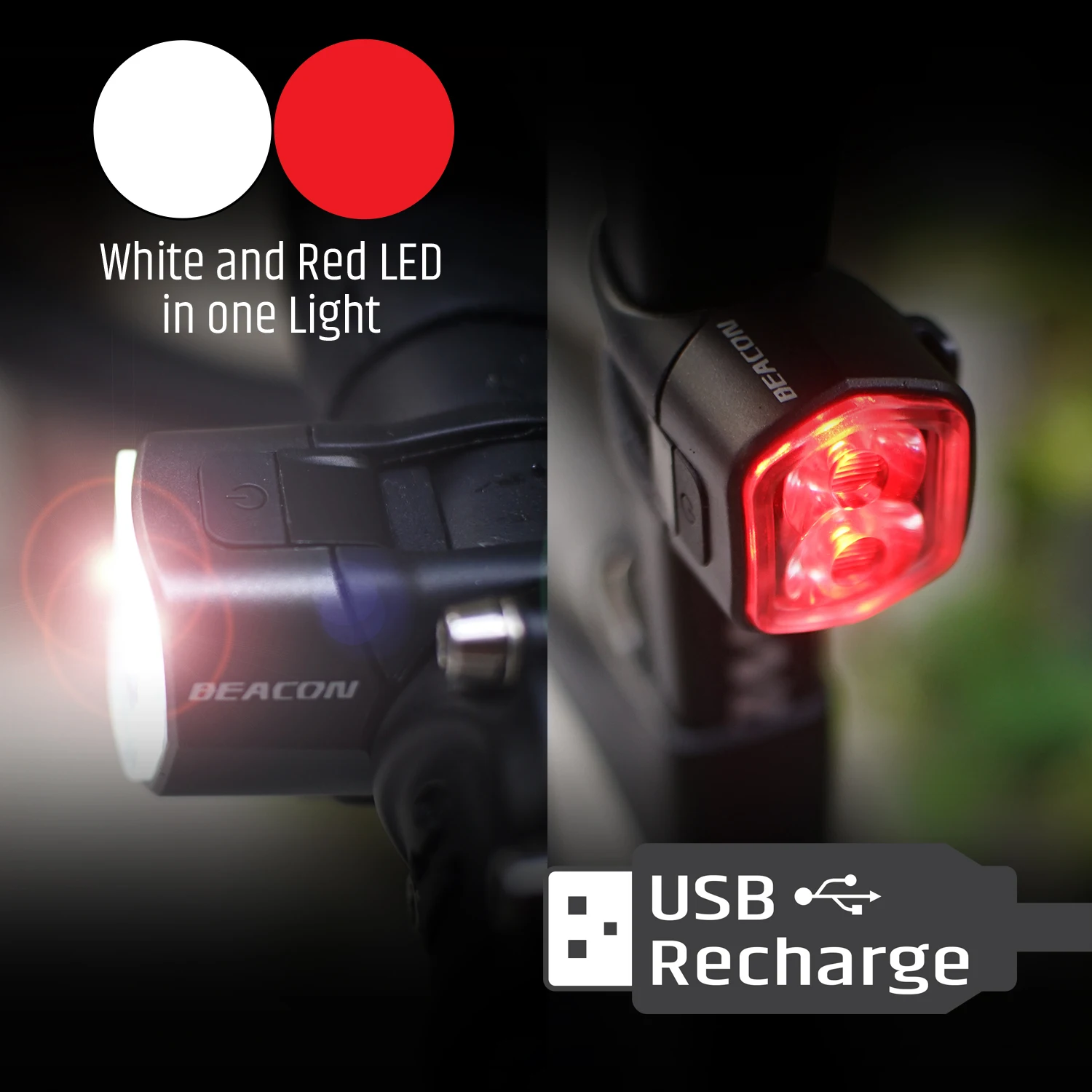 

2021 New Arrival Compact Two in one LED Bike Light USB Rechargeable