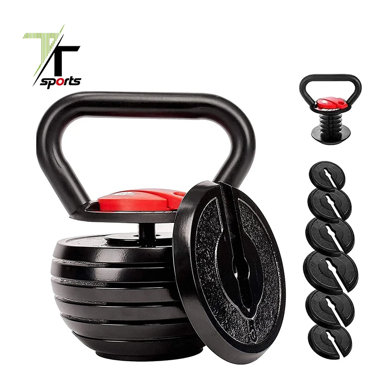 

TTSPORTS 10-40LBS Adjustable Kettlebell Weights Sets for Men Women Home Fitness Cast Iron Kettle Bell Set Gym Equipment, White,black & customized color