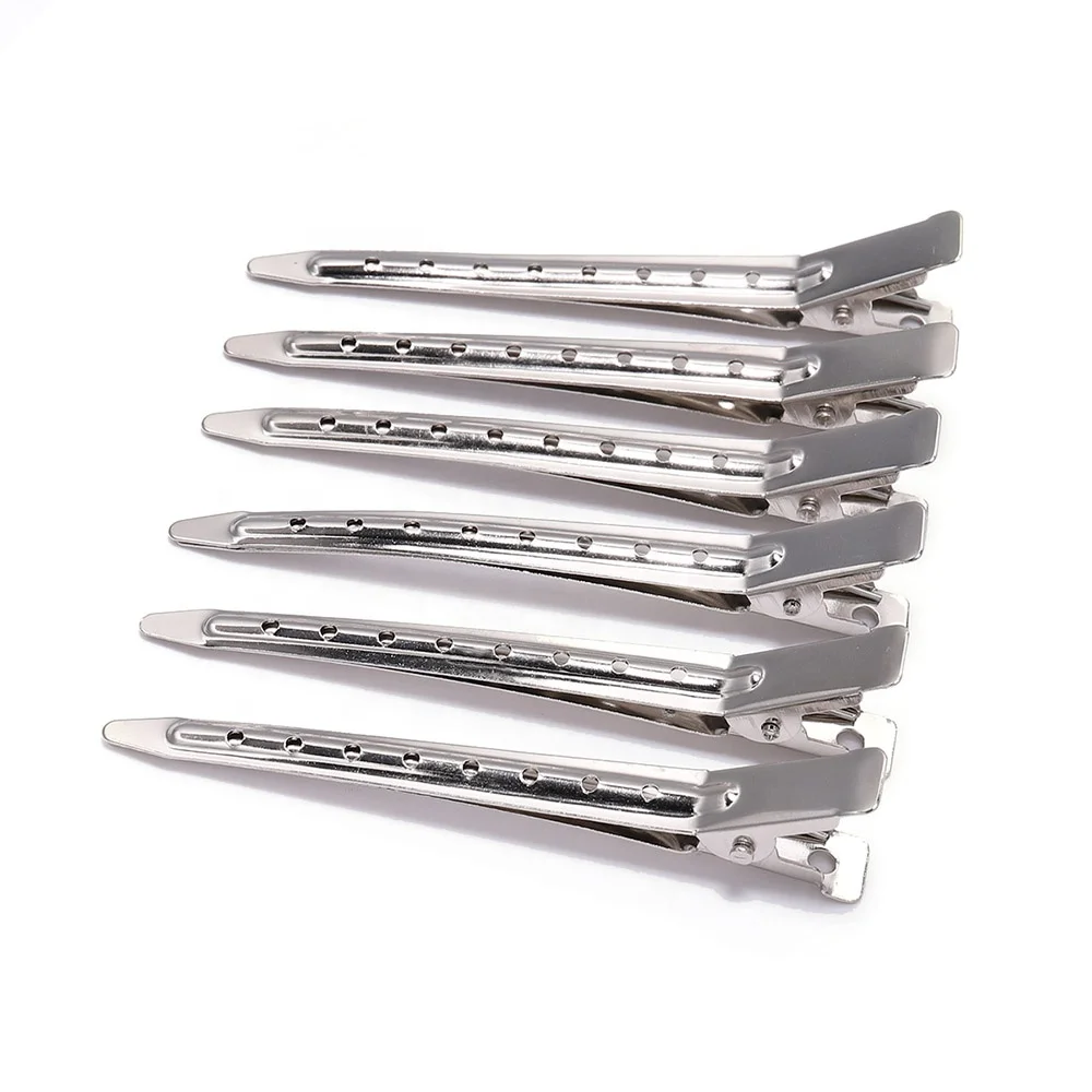 

10pcs/lot 85cm Pro Salon Hairdressing Tool Duck Mouth Hair Clip Sectioning Clamp For DIY Hairpins Barrettes Headwear Accessories, Rhodium