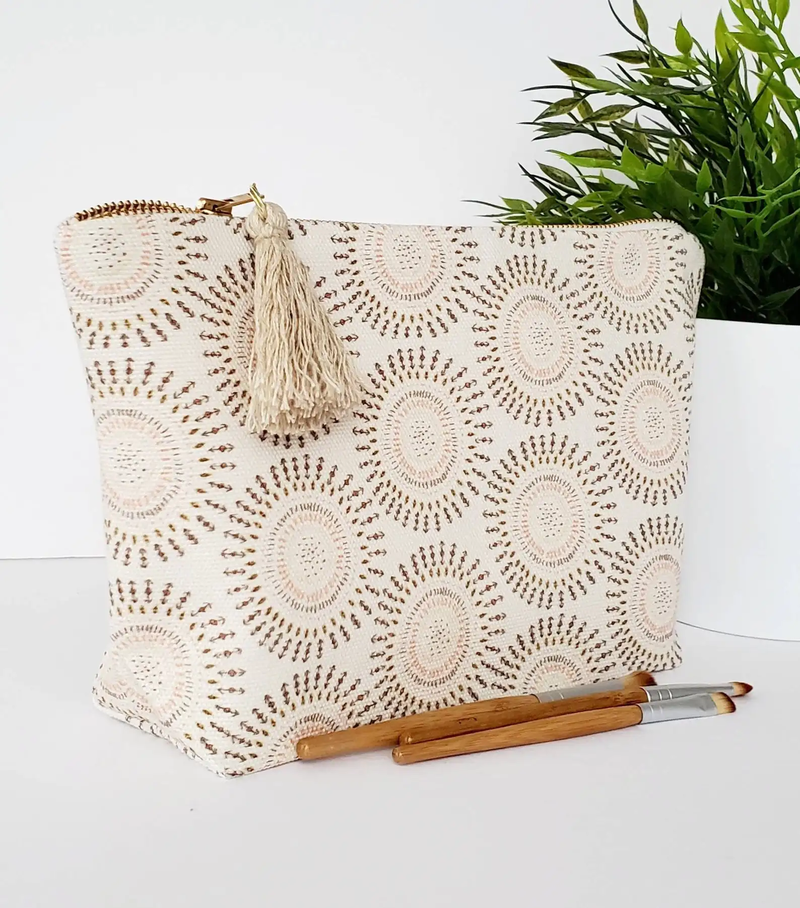 

Boho makeup bag with custom print