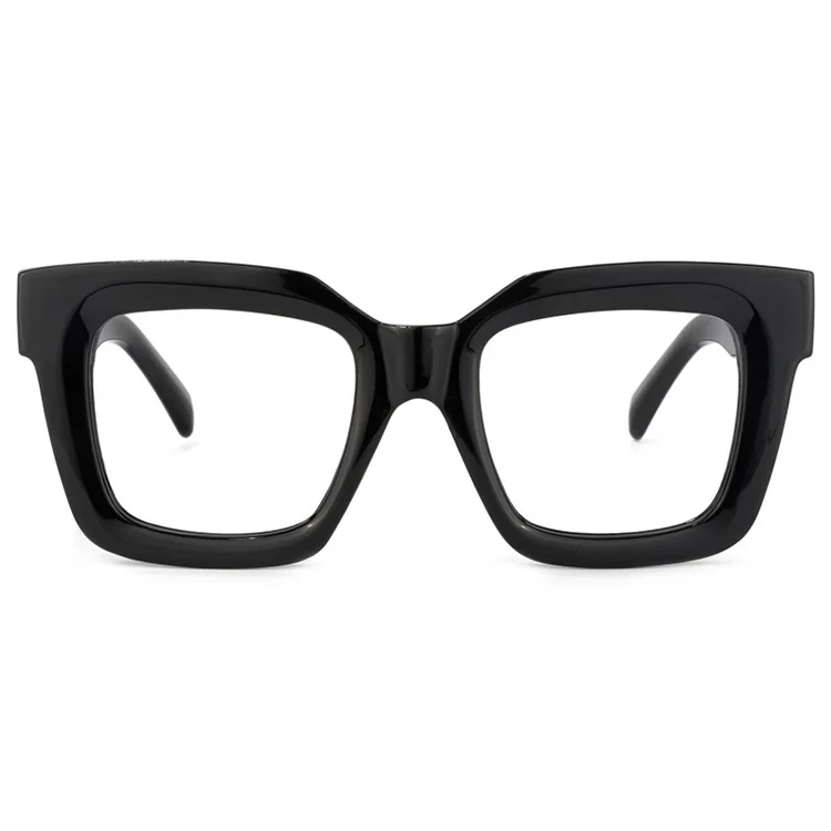 

Retro Nice Womens Plastic Square Green Champagne Fresh Color Frame Wide Size Glasses, 4 colors