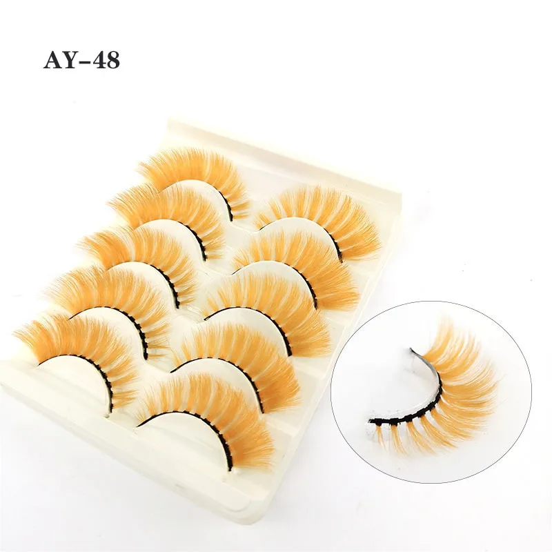 

wholesale colored magnetic lashes 3D colorful strips false eyelashes