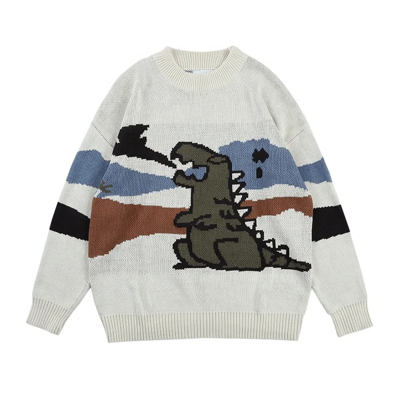 

Design Fashion Crewneck Pattern Design Woollen Sweater Men Sweater Handmade Knitted Wool Sweater, Custom color
