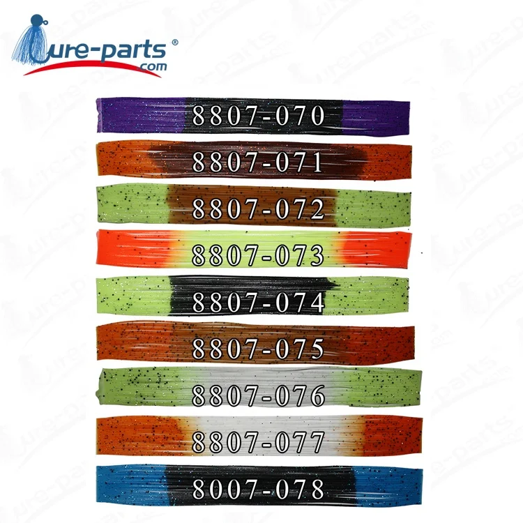 

DIY fishing spinner bait accessories stretch silicone skirts tabs material ,rubber skirts ,fishing jig skirts, Look at the colors below.