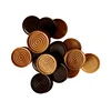 GD Fun- 33*8 mm, Plain and Brown Wood Round Checkers With Lacquer/wooden tree rings/wood token/Reversi chess