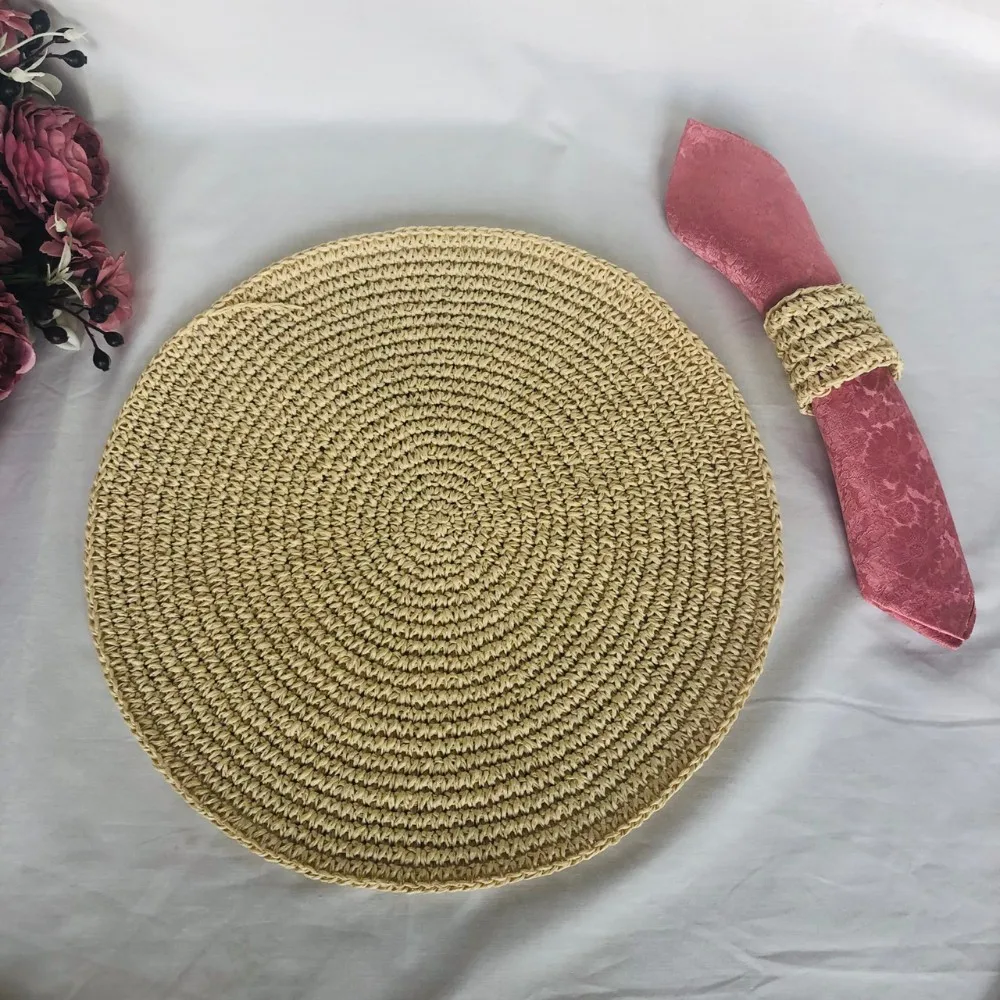 Handmade Raffia Crochet Circle Placemat Buy Placemat,Round Placemat