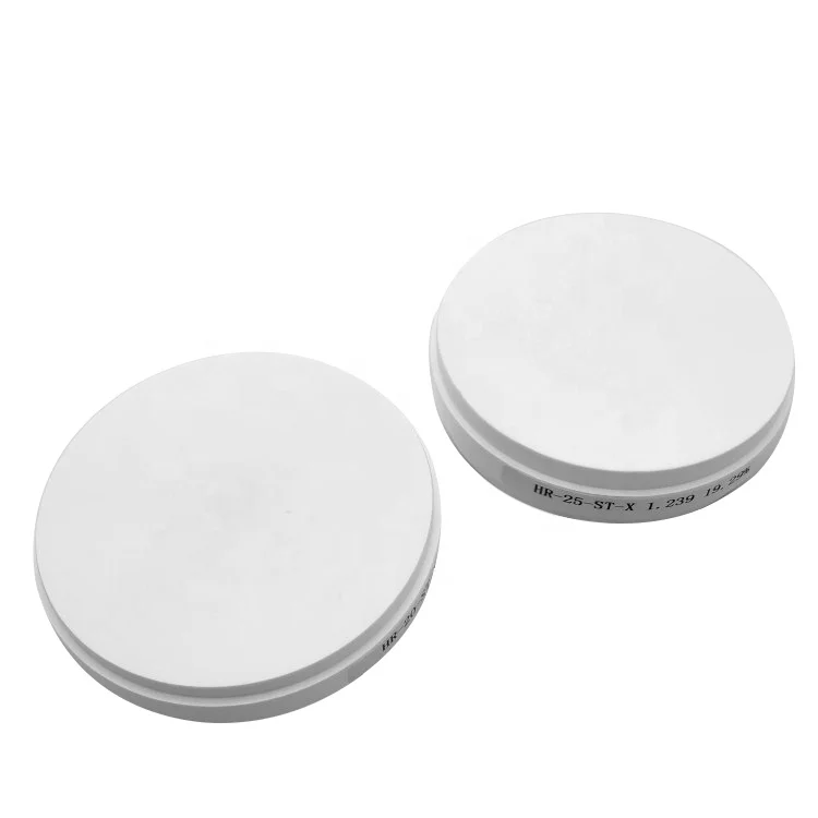 
CE approved 98*10-25mm 43% translucency ST zirconia dental blocks for CAD/CAM open system 