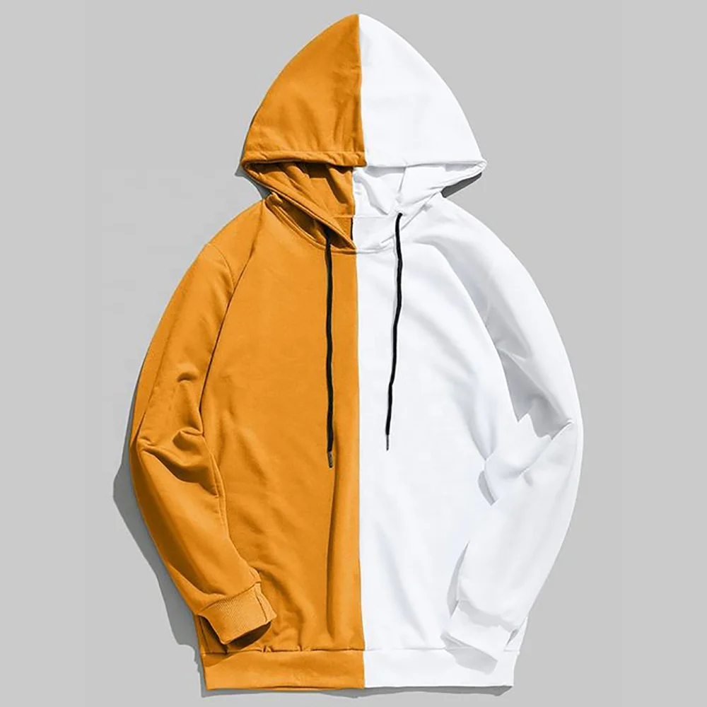 High Quality Two Color Split Pullover Hoodies,custom Men's Hoodies 