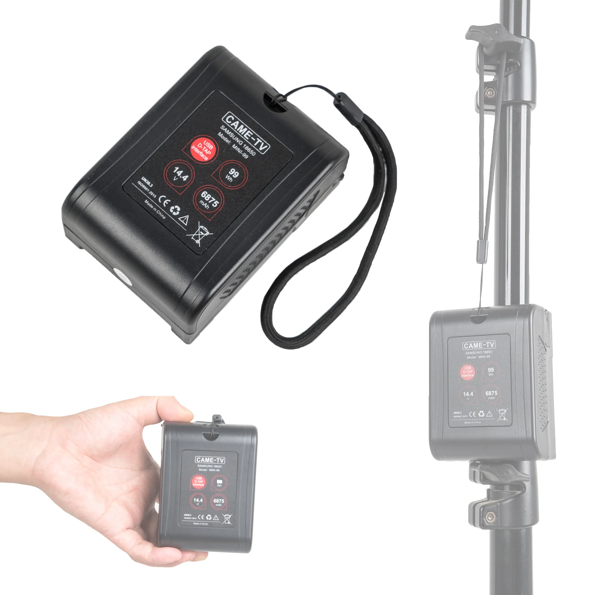 

MINI-99 CAME-TV Mini 99 99Wh Lightweight V mount Battery Sam sung with 2 D-TAP & 1 USB 5V Outlets