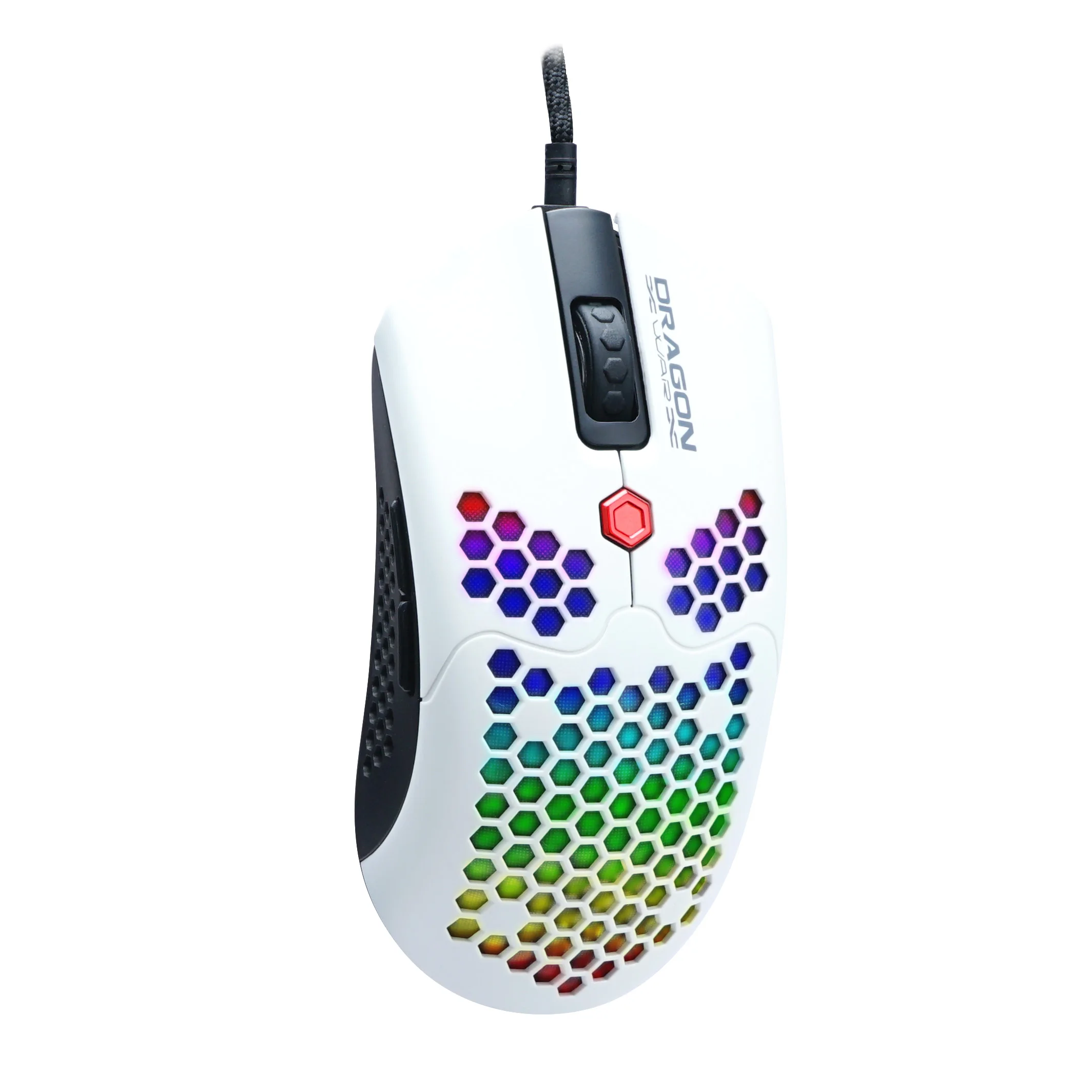 

Dragon War G25 65G Gaming Mouse White version with Lightweight Honeycomb Shell, Ultralight Ultraweave Cable, Pixart 3325 or 3360