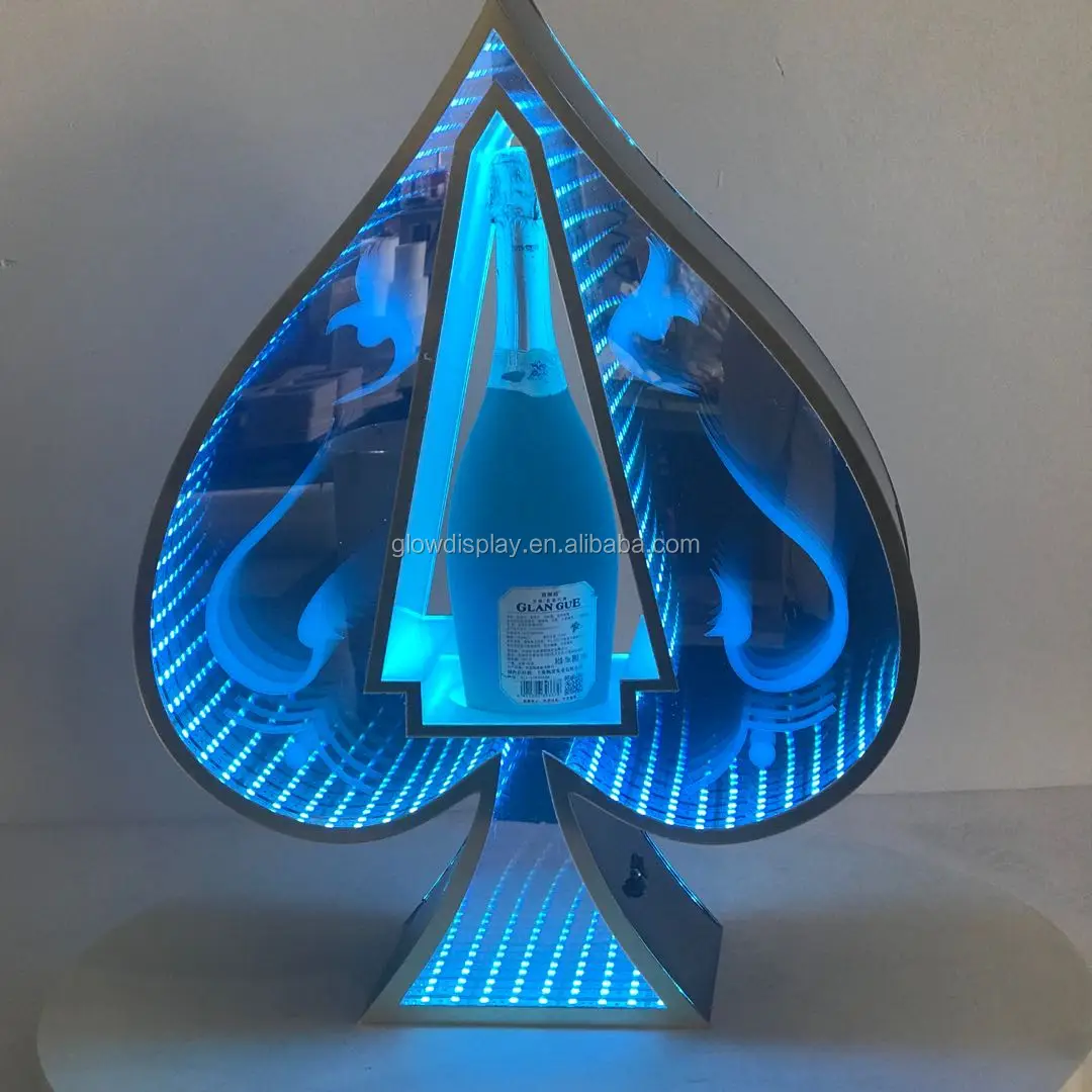 LED Infinity Illusion Mirror Ace of Spade bottle display – MACE PROMOTIONS