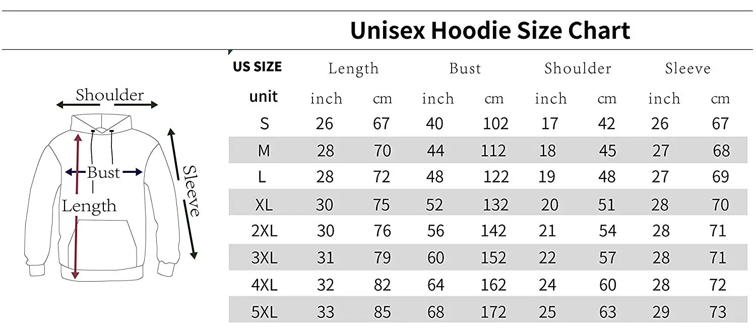 us unisex size chart