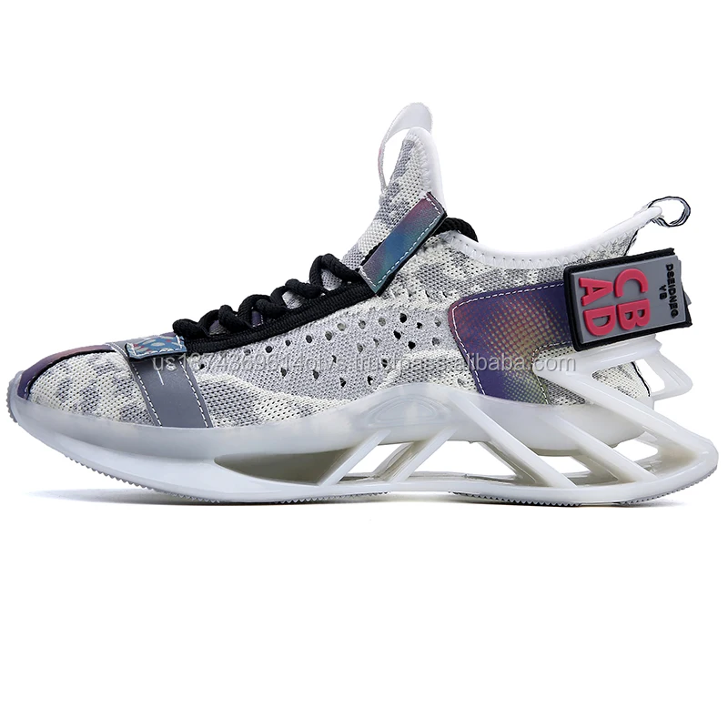 

New 2020 spring summer men's ankle cut reflective blade shoes sneaker