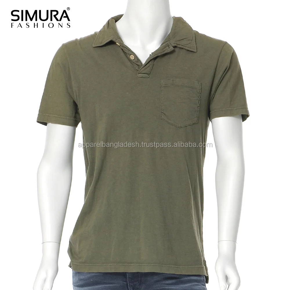 
Standard Casual Wear Polo Inter lock Pique Fabric Rib Cuff Classic Fit Green T Shirts Men from Bangladesh 