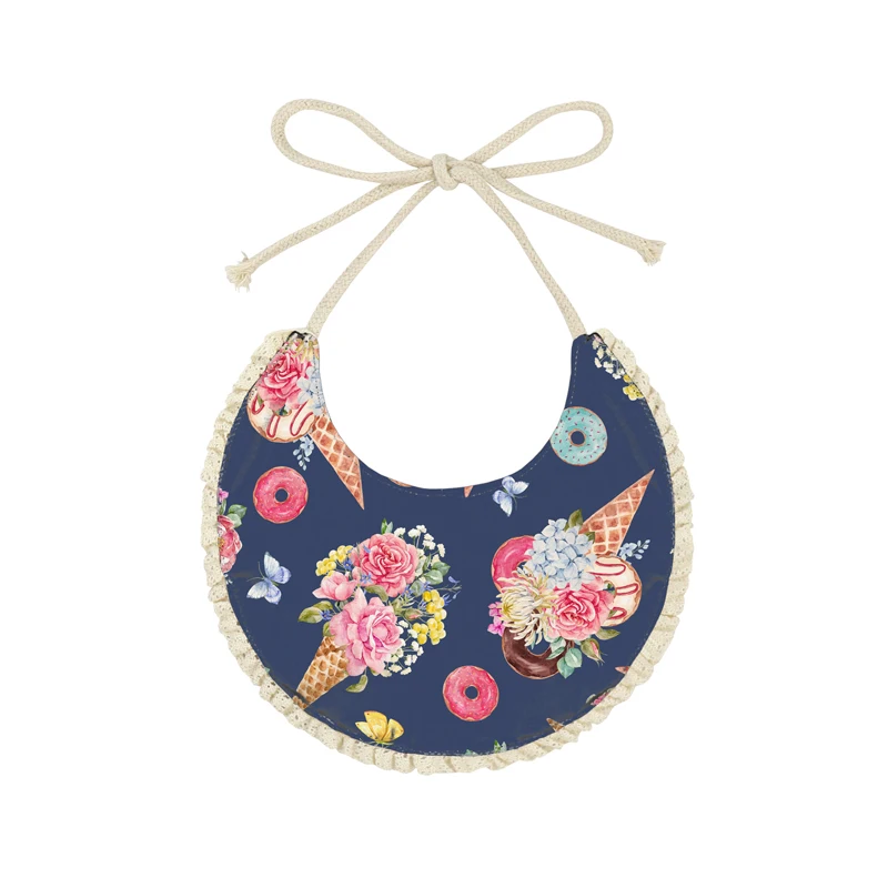 
Wholesale Cheap Brushed Milk silk colorful Floral pattern New bandana bibs baby 