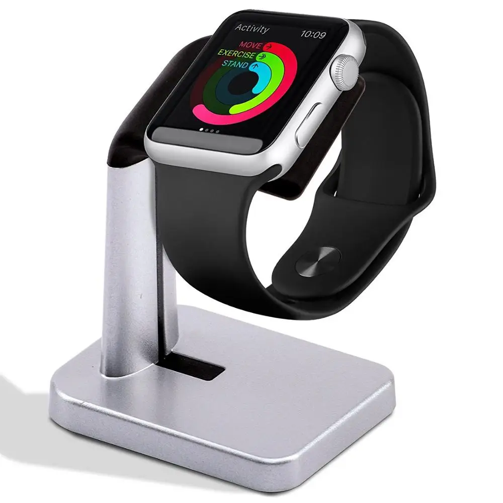 

Sleek design apple watch charging stand, Black,silver