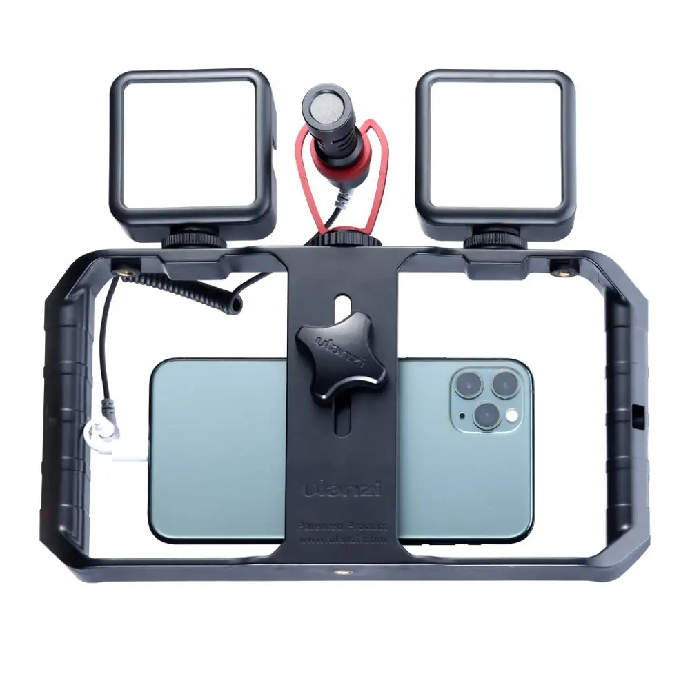 

Ulanzi Combo 4 Smartphone Video Kit for Vlog, U-Rig Pro Vlog Cage+Mini LED Video Light VL49+Sairen Microphone VM-Q1