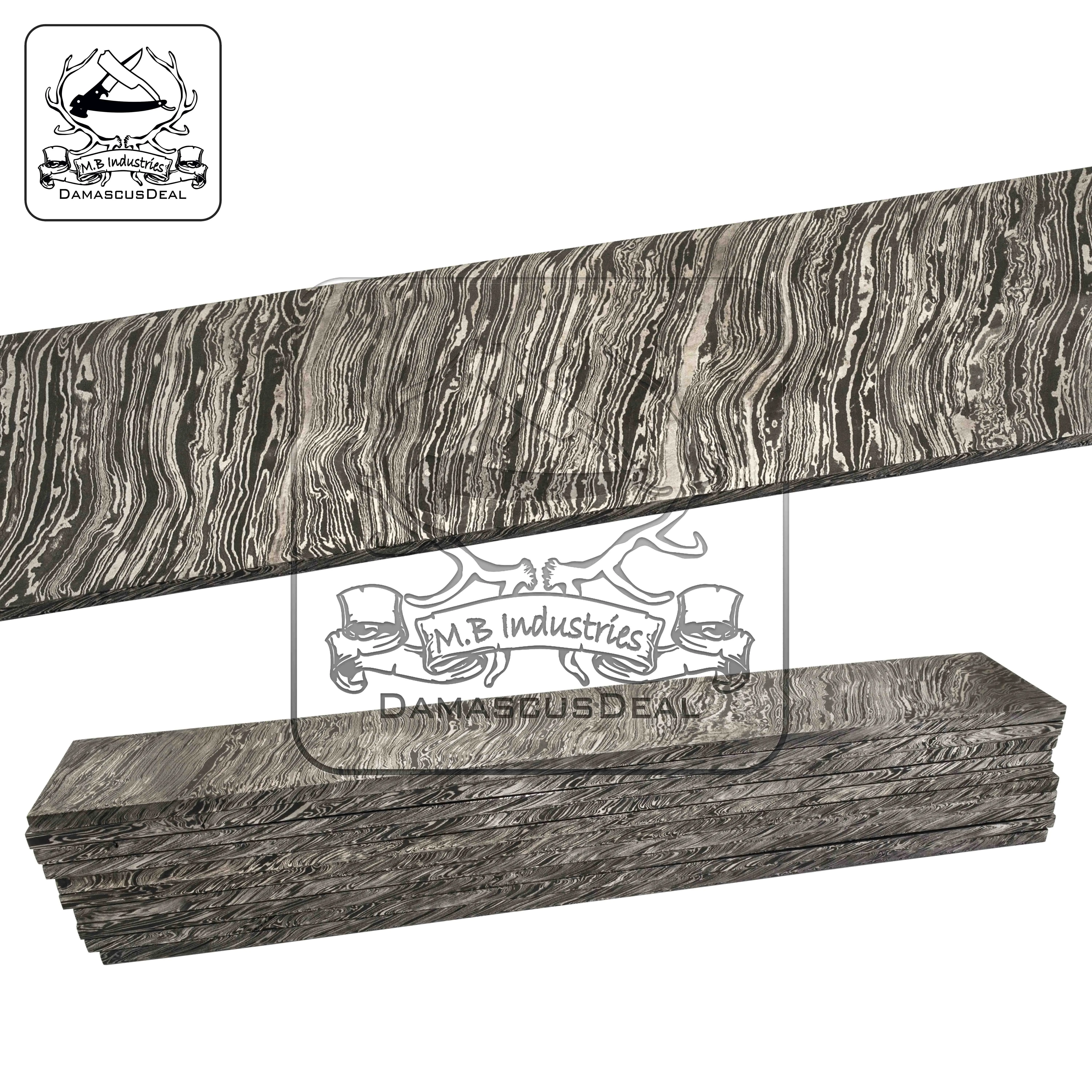 
Damascus Steel Billets for Knife Making - Fire Pattern 