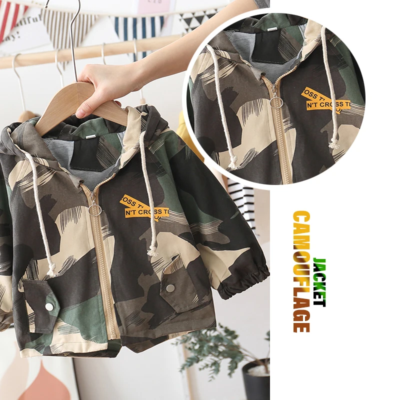 

Premium children's jacket for 2020 Handsome boys'Children's camouflage clothing for spring kids clothing boy, Black