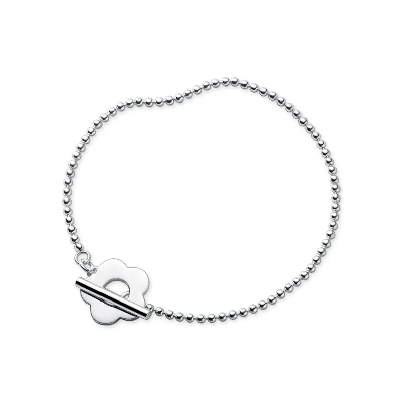 

B1631 Aniversaire Silver Jewelry Silver Huaguangzhu Ot Bracelet With Five Petals