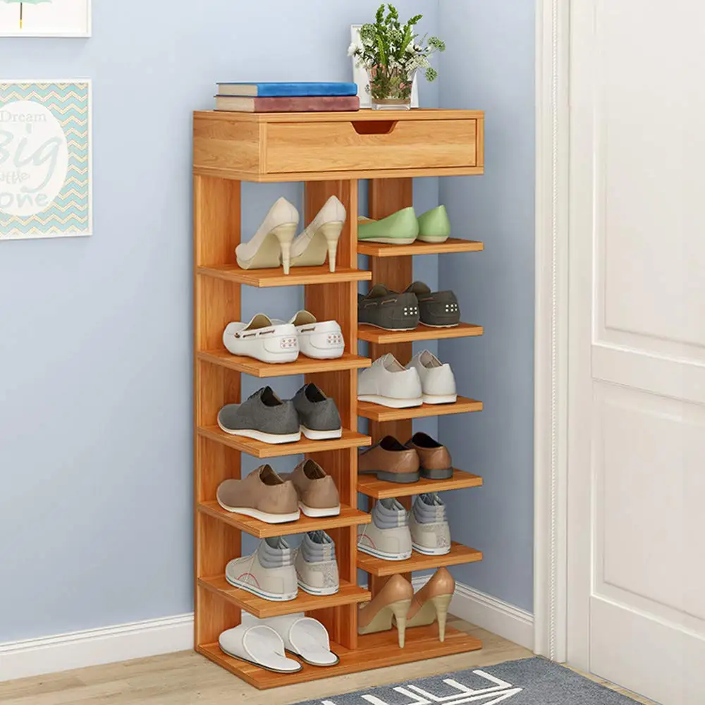 
Custom Bamboo Storage Shoes Rack Stand Shelf Wooden Shoe Rack Cabinet 