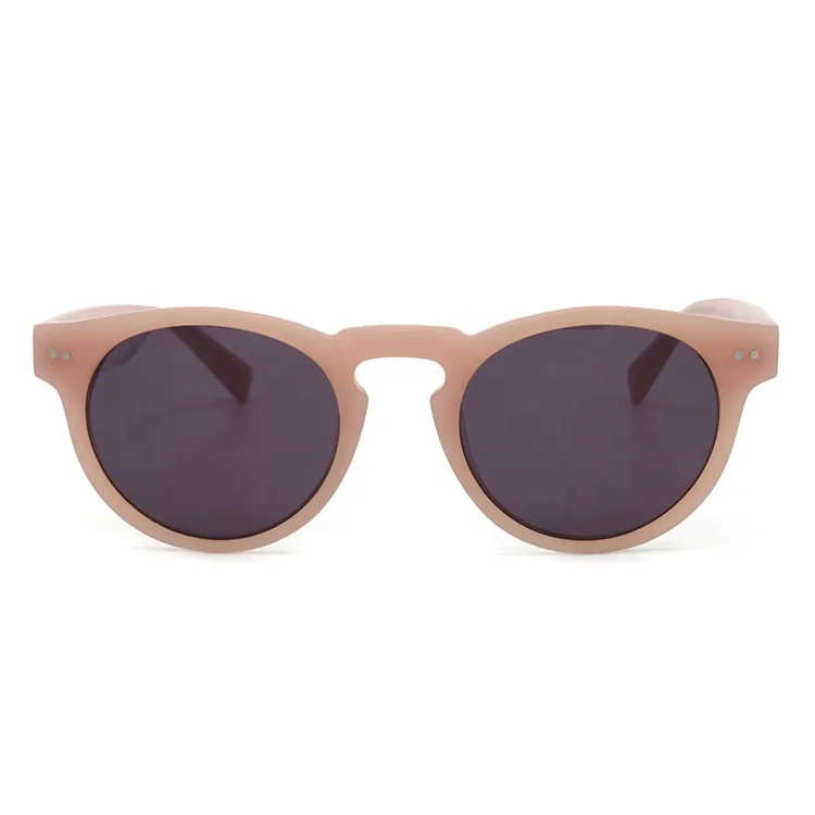 

2020 new fashion women round polarized pink acetate polarized sunglasses