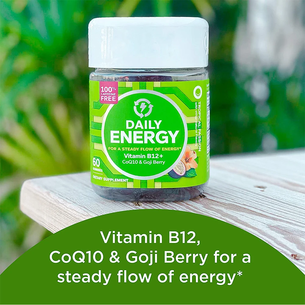 Organic Energy Gummy Vitamin B12 Coq10 Goji Berry Chewable Supplement