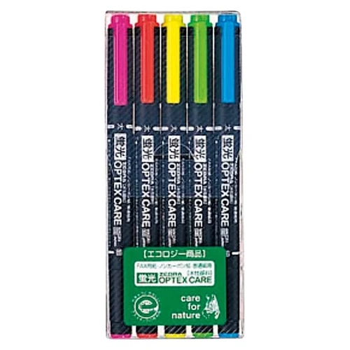 Zebra Optex Care Fluorescent Highlighter 5 Colors Wkcr15c Made In